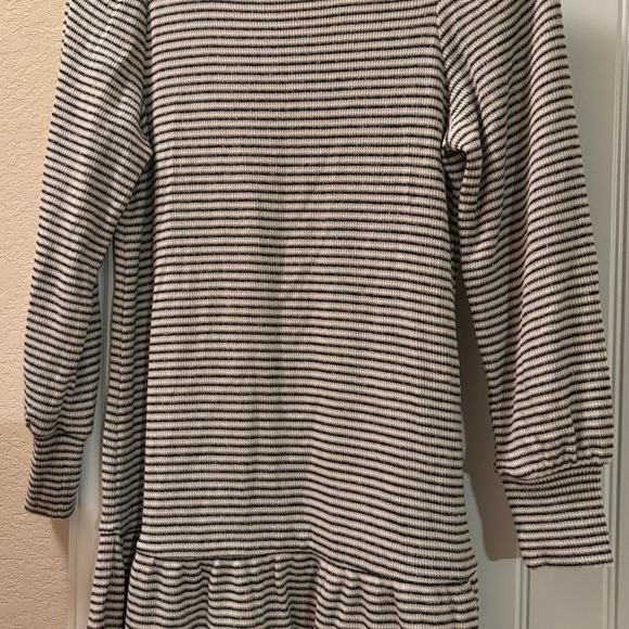 LOFT Black and White Striped Mini Dress - Picture 1 of 4